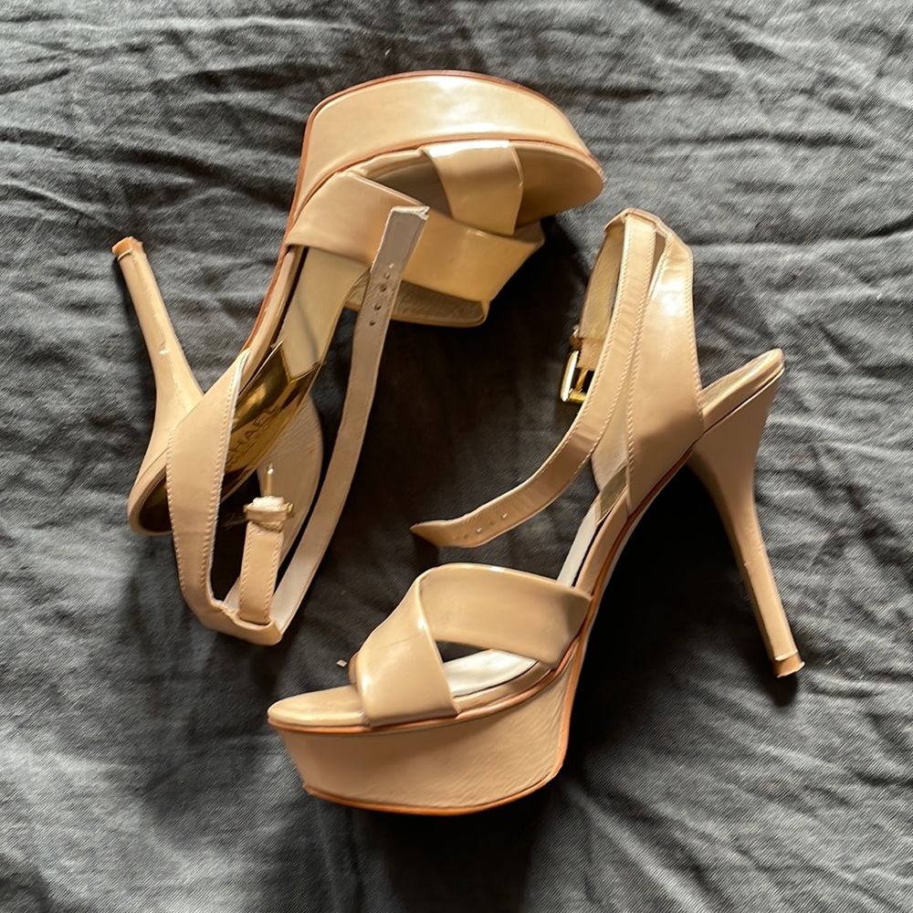 Michael By Michael Kors Nude Platform Sandals